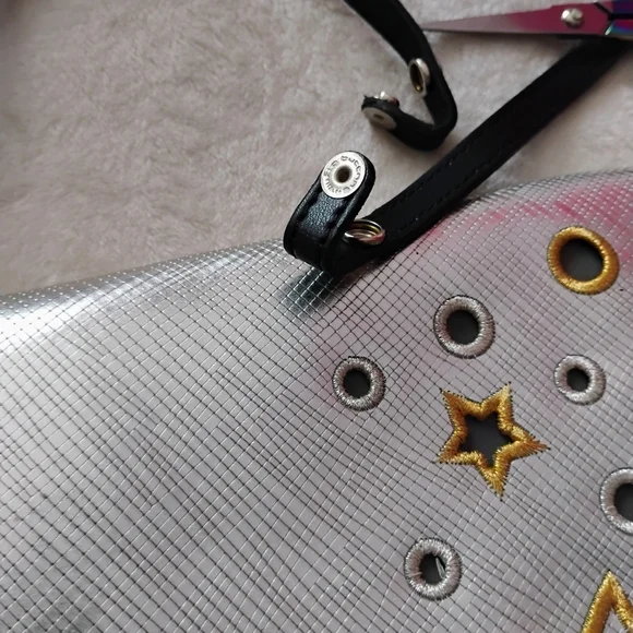 GUM Gianni Chiarini Design - Metallic Silver Shoulder//Clutch Bag - Star Detail - Picture 8 of 9